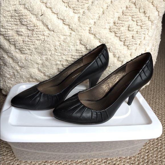 Black Leather Heels - Picture 1 of 5